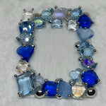 【ミニ】ビジュー💎IDフォトケース（青）