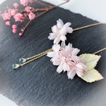 桜満開 さくらネックレス：布花 サクラ 2025春新作 桜色