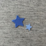星のアップリケ　大小2個セット　ブルー
