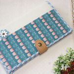 【送料無料】合皮付スリム長財布☆ふくろう（ブルー）ク②