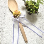 ❤️新作！再再販‼️結婚式ファーストバイト用名入れ特大スプーン、ウッドバーニング