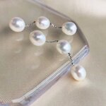 【m様専用】3連　バロックパールイヤリング