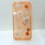パールビーズとお花のスマホケース、