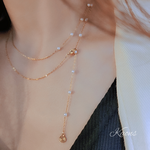 ロングネックレス  つけっぱなし◎サージカルネックレス ステンレスネックレス  パールネックレス 華奢 シンプルネックレス