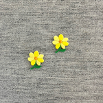 ちいさなお花アップリケ　2個セット　ペールピンク