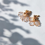 Lumina　　　　　　　　　　　　　　　　　　　　　　　ピアス イヤリング ゴールド お花 上品 華やか 母の日 春 夏 クリア プレゼント ギフト 贈り物  大人可愛い サージカルステンレス 