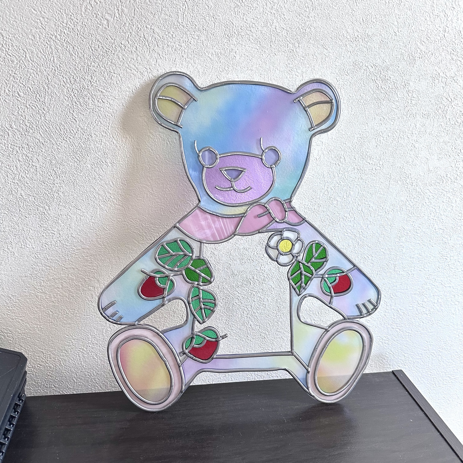 クマのフォトフレーム  グラスアート  パステルカラー　春　入学式
