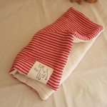 再販*８重ガーゼ大判ハンカチ*stripe*marine*red*テリア*dog