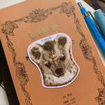 手刺繍ブチハイエナのお写真ステッカー