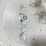 耳つぼジュエリー20粒【推しカラー】水色 ブルー 白色 ホワイト