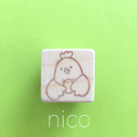 nico＊消しゴムはんこ＊にわとりの親子