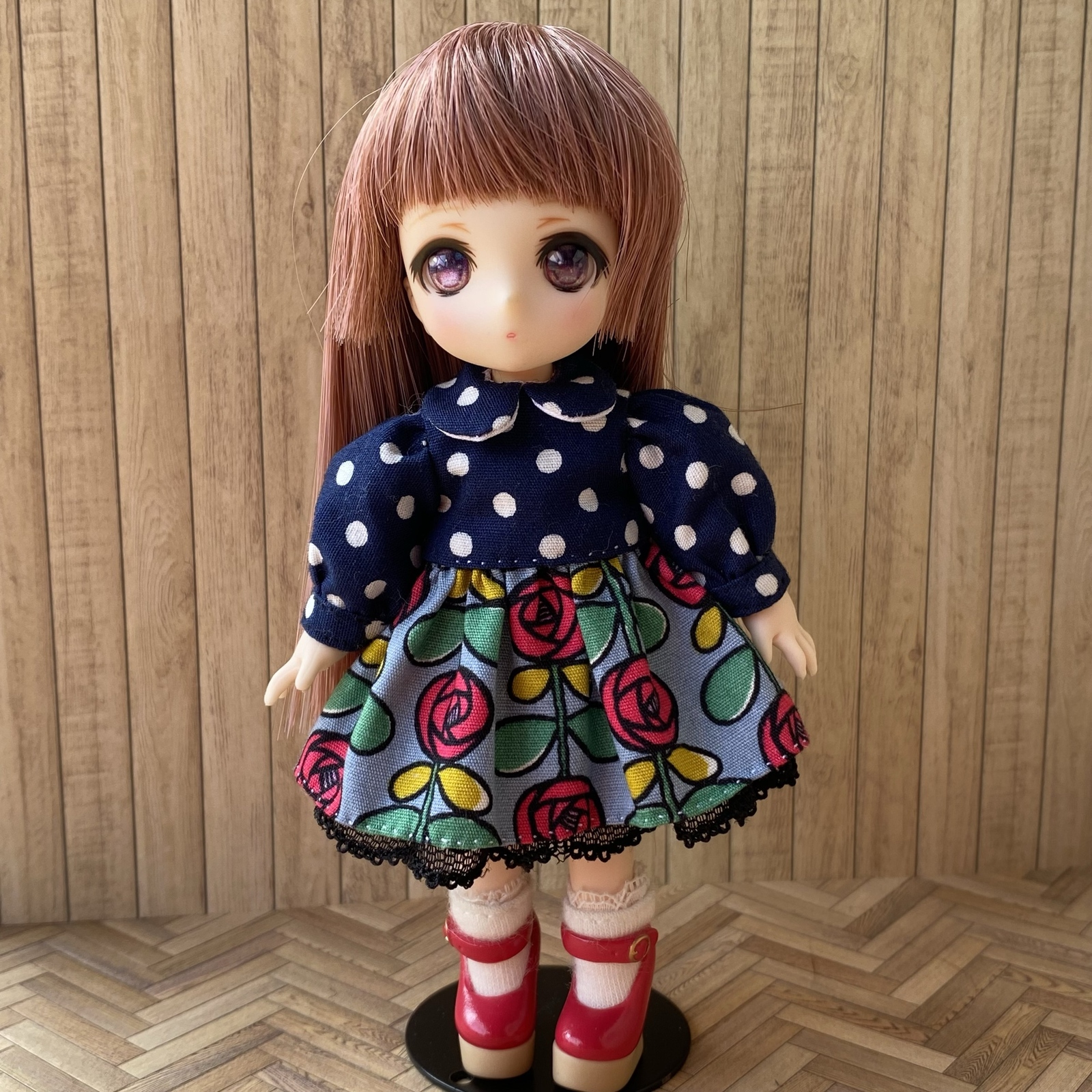 ハンドメイド　ドールワンピース　ワンピース　約90cm(4T) ハンドメイド ドールワンピース ワンピース 約90cm(4T