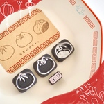 にゃんこ肉まんの消しゴムはんこ4点セット