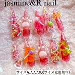ロングネイルチップ キッズ ギャル ゴテゴテネイル ネイルチップ