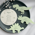 【カラー変更自由・1部OK☆】　お子様メニュー表（メニュー表単品価格）　カラー変更可　結婚式　こども　キッズ　恐竜　丸　正方形　アニマル　動物　星　リボン　ハート　シンプル　ウェディング　セミオーダー