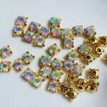 【40個】 5mm　石座付きビジューストーン～オーロラクリスタル～　A級品ガラスラインストーン