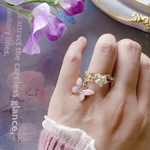 モルフォチョウ蝶のアンティーク調のリング 指輪～紫 パープル ちょう 花見 春