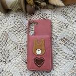 《めい様専用ページ》カードケース付き本革スマホケース🧸背面型 iPhone ヌメ レザー  韓国