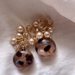 2pcs)3851)ビーズタッセル)brown#5g