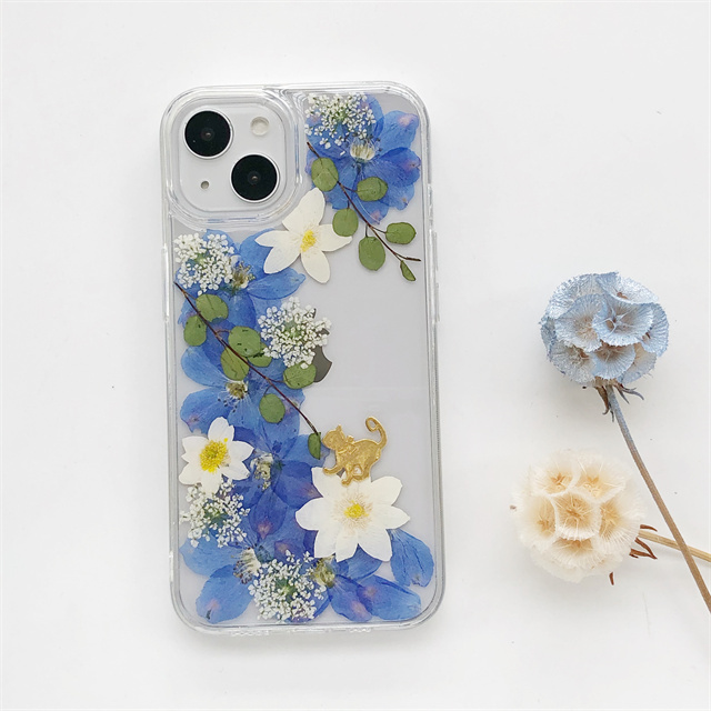 ❤かすみ草ドレス 押し花ケースiPhone16e/SE/Xperia10VI