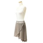 バレエスカート プルオン巻きスカートモカ　オプションパンツ付き