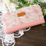  【リバティ】ミシェル ラミネート長財布 ふわピーチ