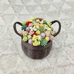 粘土多肉植物  セダム寄せ植え(カゴ付き)①