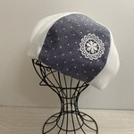 TOPI  ホワイトデニムと水玉生地のベレー帽（花）