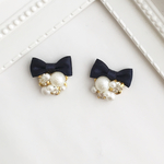 ビジューとリボンのピアス