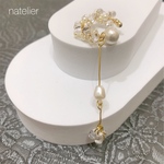 [送料無料][おまけ付♪]イヤーカフ* イヤカフ 透明 クリア ちゅるちゅる ゴールド ビーズ 春 お洒落 ゆらゆら パール