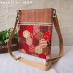 hana-jp-hope様専用品　サコッシュ＊赤茶が可愛い＊ヘキサゴンつなぎポケット　１＊