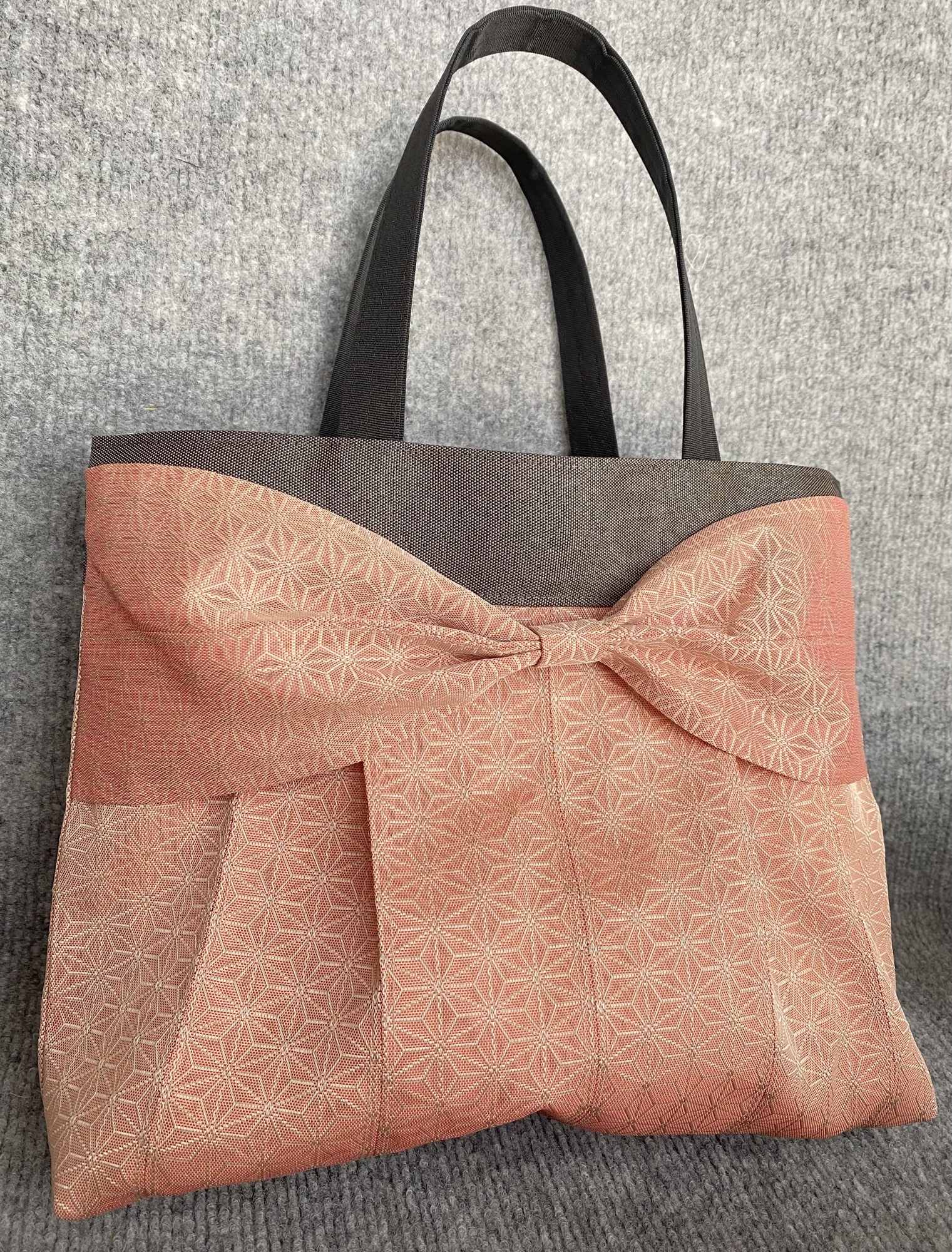 超軽量♡倉敷畳縁シンプルリボンショルダーバッグ：３点セット 受注生産】倉敷畳縁シンプルリボンショルダーバッグ(南天