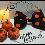 ハロウィン🎀黒オレンジドット🎀シェルティ用リボン