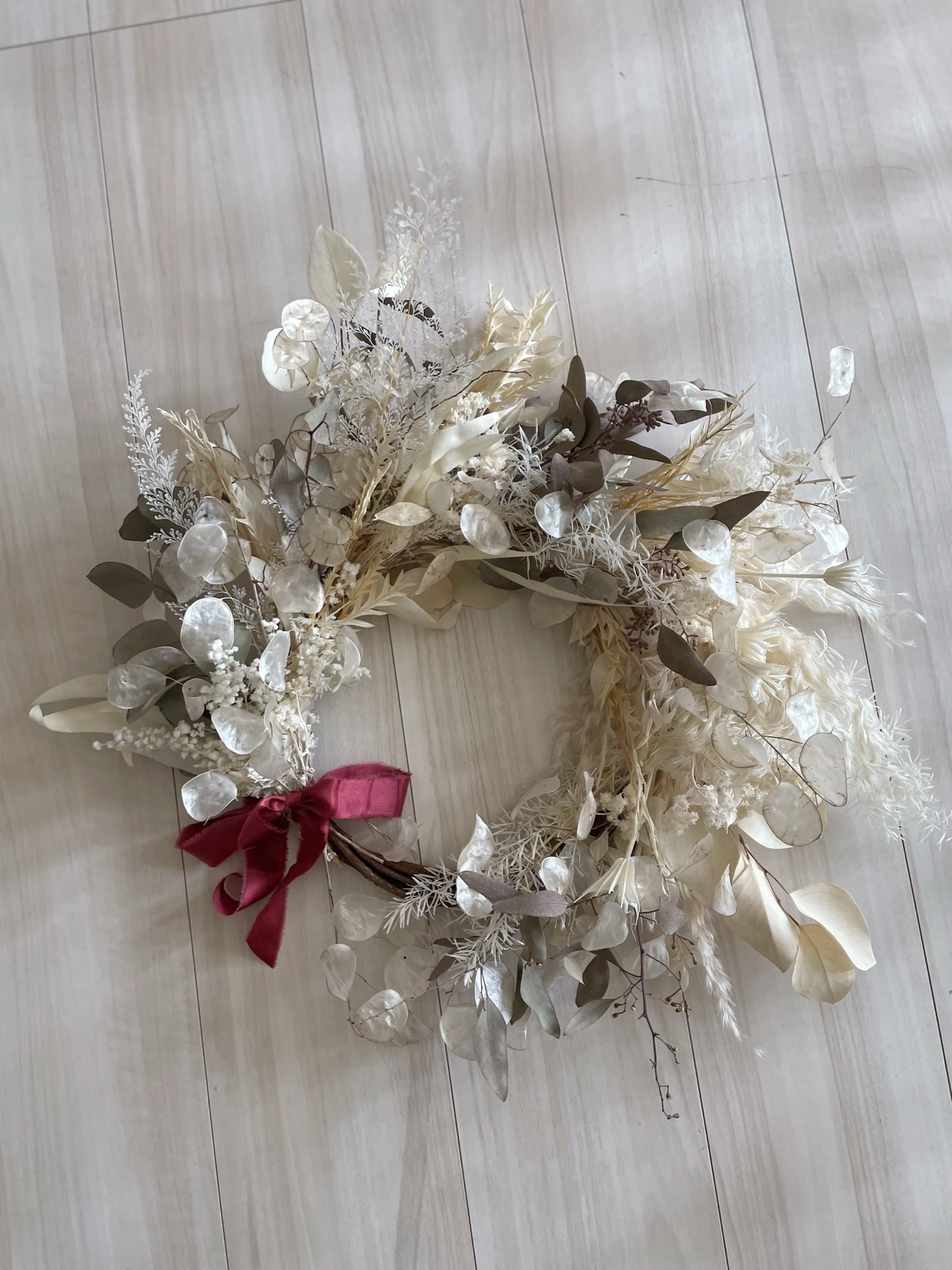 ＊Natural＊ルナリアのホワイトリース＊ドライフラワーリース ルナリアリース - クリスマス リース ホワイトリース 白 ドライ