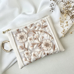 【再販】【受注制作】［white］インド刺繍リボン　ポケットティッシュポーチ
