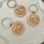 【多胎児版もあります】木製マタニティーマークキーホルダー