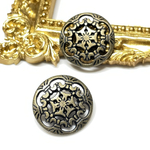 1個 レース アンティークゴールド ボタン ヴィンテージボタン