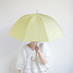 竹ハンドル UVカット手開き長傘 blowing flowe 165019 紫外線99.9%カット 晴雨兼用 日傘 雨傘