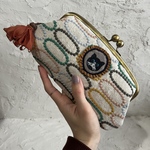 【新作】全8種　選べる刺繍の猫ちゃん　がま口ポーチ・長財布　白・黒・茶・グレー・ハチワレ・三毛　刺繍猫　財布　andポーチ