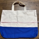 ハンドメイド レッスンバッグ Ｎｏ．1 アイボリーと青のキャンバス