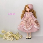 リカちゃん服　ブライス服　アンティーク風ドレス　桃色の時💗🫧