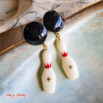 【再販4】◇◆Strike!! Bowling Black My Ball ボウリングピンピアス(イヤリング)◆◇
