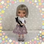 ブライス　アウトフィット　お洋服　ピュアニーモS  ワンピース　サイドリボンベスト　リバティ　ストロベリーフィースト