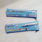 【再販】新幹線柄・ラミネート生地・ペンケース（新幹線柄・水色）約  5.5 ㎝ × 20 ㎝  、丈夫です・濡れず・汚れません💗便利グッズ・便利アイテムです🎵