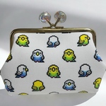 【オーダー品】セキセイインコのドット絵柄カードケース