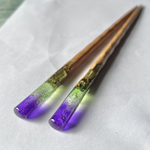 木とレジン　鉱石の箸【フローライト】再販