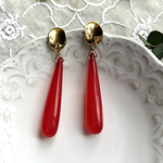 再再販　赤いしずくのロングピアス