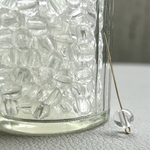 【50点】約8㎜　ビーズ　ゴールド　丸玉　ラウンド　クリア　透明　プラスチック　アクリル　