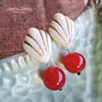 🍒 Cherry Bonbon ヴィンテージシェルピアス・イヤリング🍒