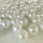 60個 10mm 大穴 プラスチック パール ビーズ 
